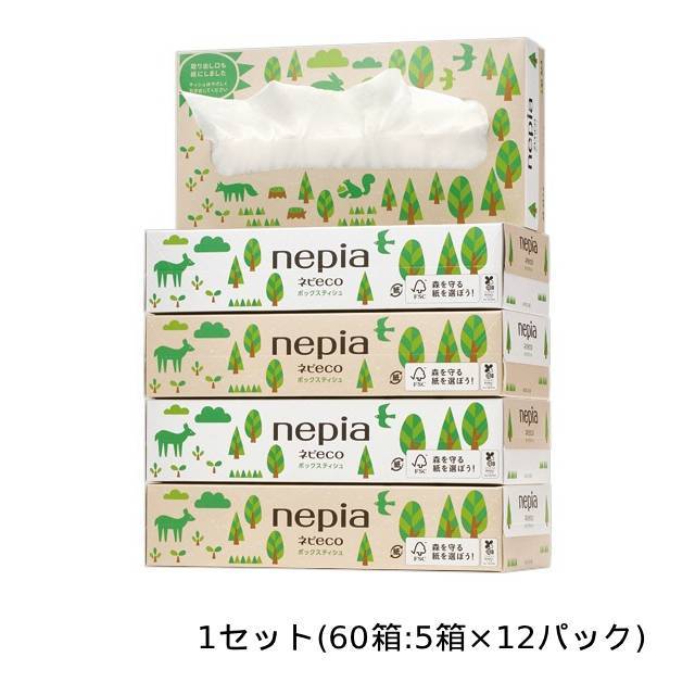 王子ネピア ネピア ネピeco ティシュ 200組/箱 1セット(60箱:5箱×12パック)